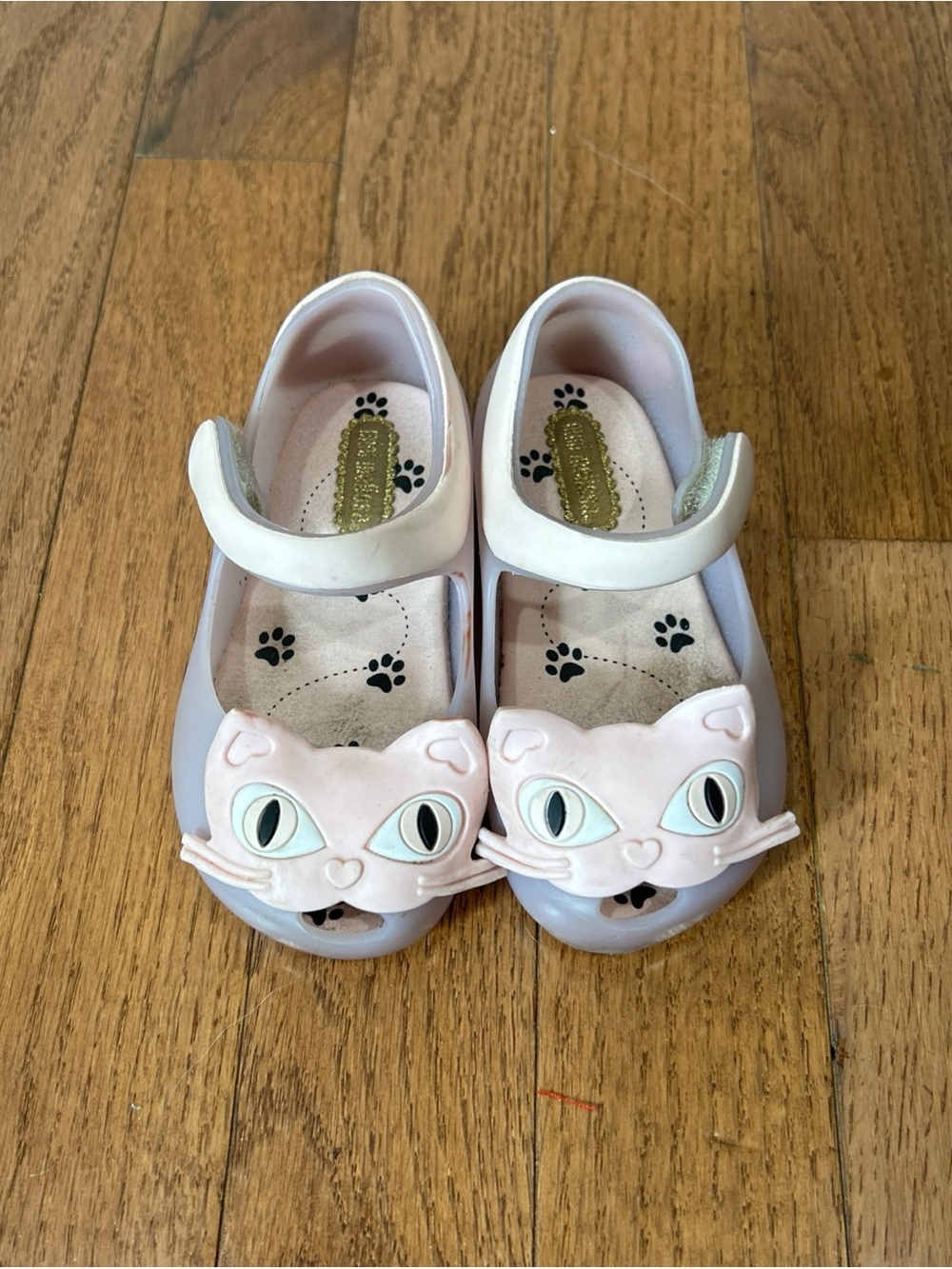 Mini Melissa Ballet Flats Shoes Kitty Cat Baby Girls Size 6 Pink